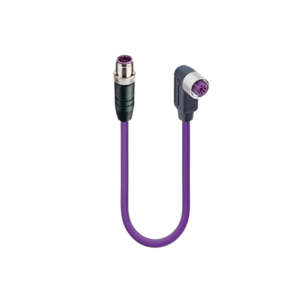 M12 B-coded MF angled PUR violet PROFIBUS